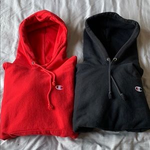 2 Champion Reverse Weave Hoodies
